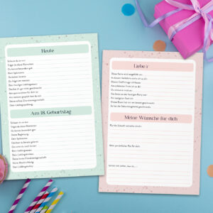 Zeitkapselkarten Baby Blau Rosa LovenauDesign