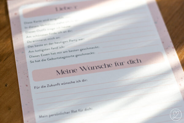 Zeitkapselkarten Baby Rosa LovenauDesign
