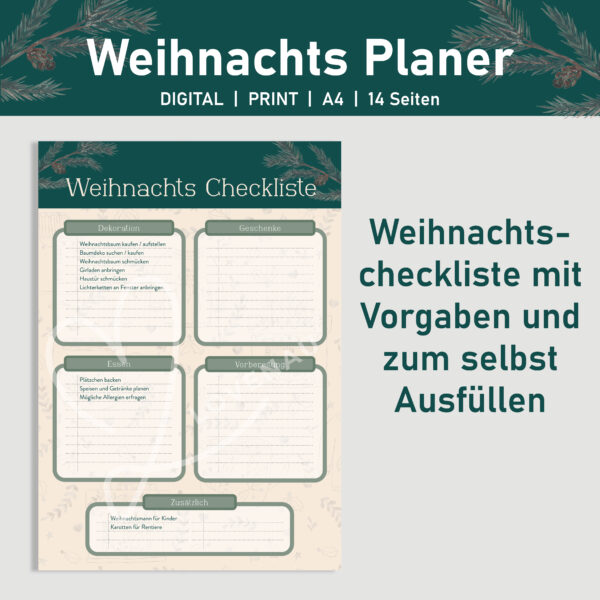 Weihnachtsplaner zum Ausdrucken – Bild 4
